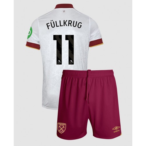 Fotballdrakt Barn West Ham United Niclas Fullkrug #11 Tredjedraktsett 2024-25 Kortermet (+ Korte bukser)